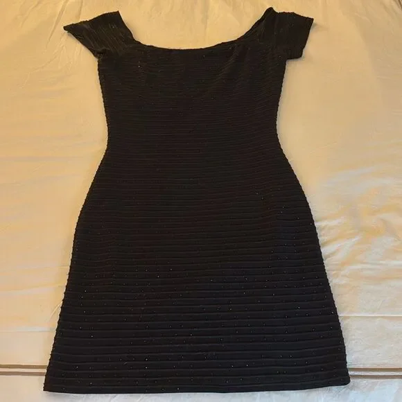 Claudio Milano The Classy Dress in Black with Crystals. One size. (4-8)